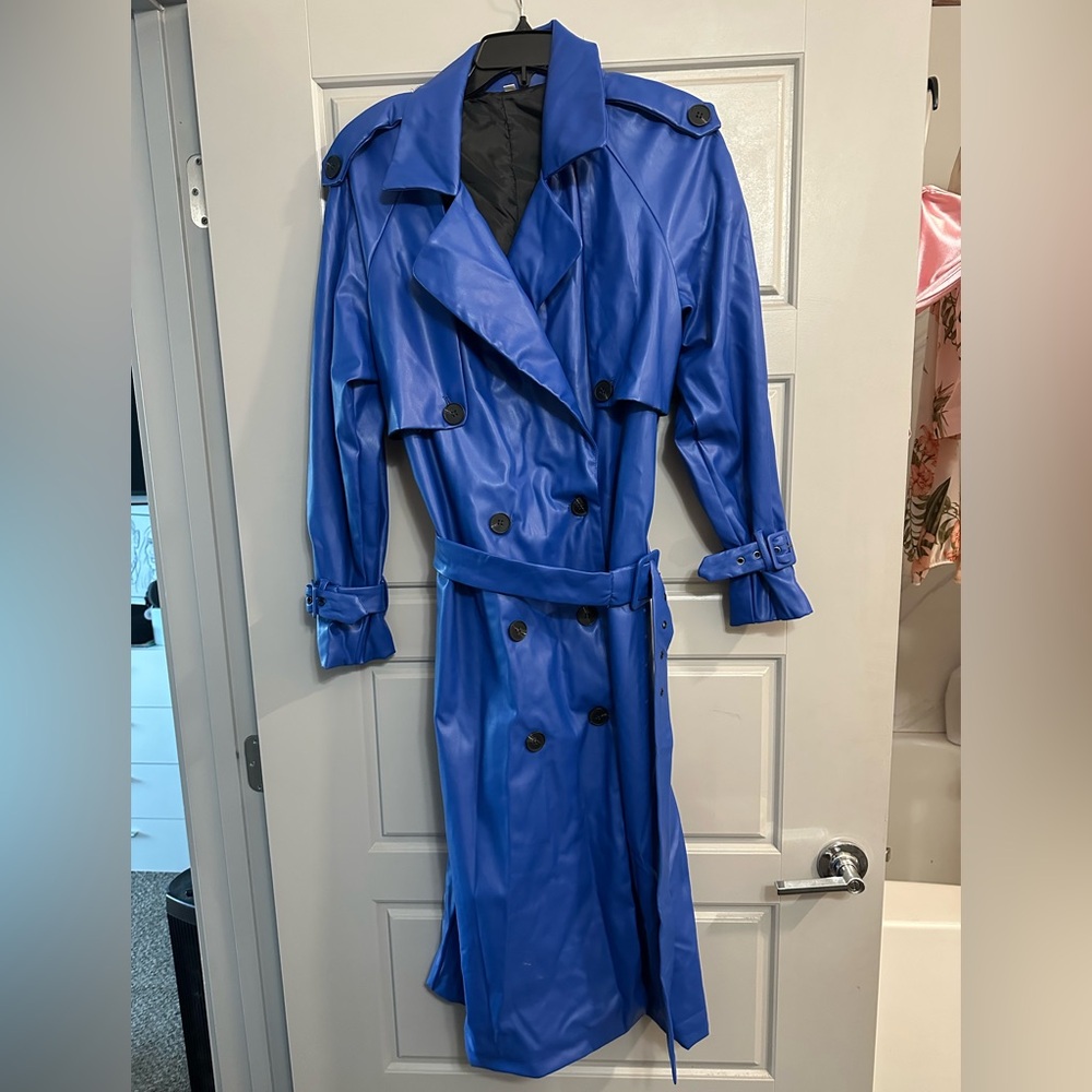 Vibrant Blue Trench Coat